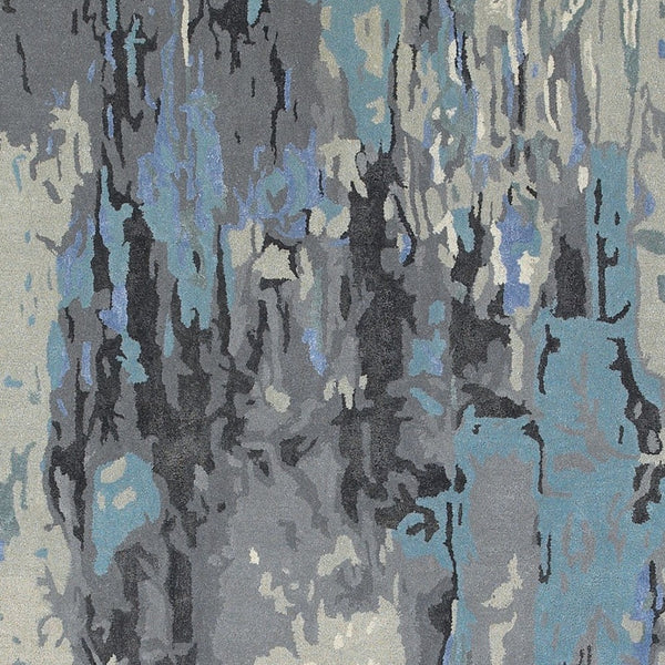 Homeroots 4' Inviting Blue Abstract Hand-tufted Area Rug For Stylish Living Spaces - Enhance Your Home Decor 8' X 10' Wool Blend 576233