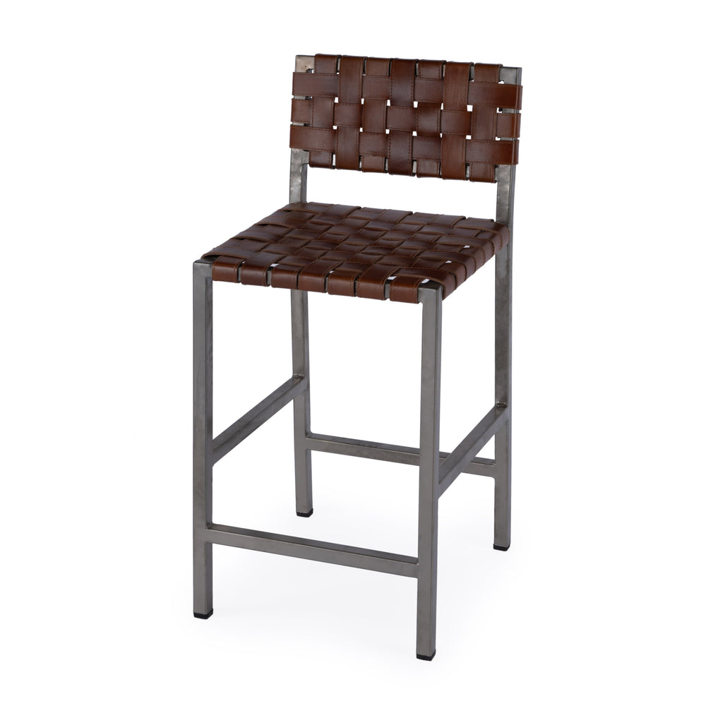 Butler Specialty Bromley Iron And Leather Counter Stool - Rustic Charm And Versatile Style For Any Space Brown Iron,Leather 5762344-butler