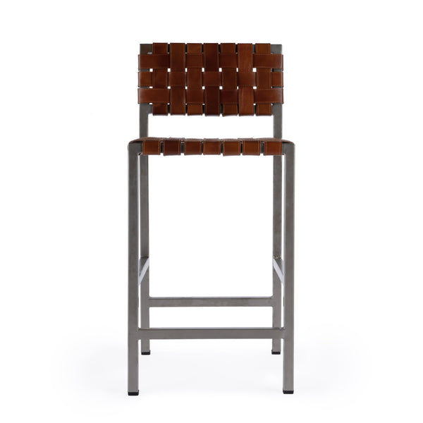 Butler Specialty Bromley Iron And Leather Counter Stool - Rustic Charm And Versatile Style For Any Space Brown Iron,Leather 5762344-butler