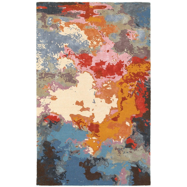 HomeRoots 4' Abstract Hand-Tufted Area Rug in Pink, Orange & Blue – Modern Design for Any Space 8' X 10' 576235