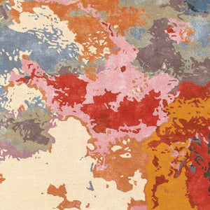 Homeroots 4' Hand Tufted Abstract Area Rug In Pink, Orange, And Blue – Elevate Your Space With Style! 8' X 10' Wool Blend 576235