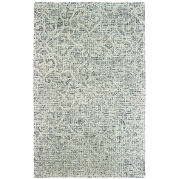 HomeRoots 5' Modern Gray and Ivory Wool Geometric Hand-Tufted Area Rug for Stylish Home Decor and Comfort 8' X 10' 576236