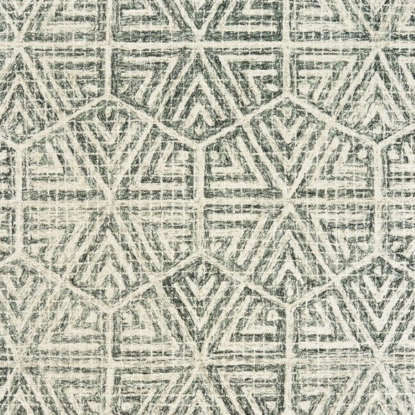 Homeroots 5' Elegant Gray And Ivory Geometric Hand-tufted Wool Area Rug For Stylish Home Décor Enhancement 8' X 10' Wool 576238