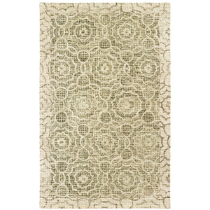 Homeroots 5' Green Wool Geometric Hand-tufted Area Rug - Elevate Your Space With Artful Style & Sophistication 8' X 10' Wool 576239
