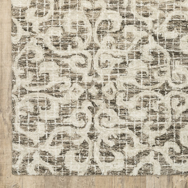Homeroots 5' Brown Floral Wool Hand Tufted Area Rug – Elevate Your Space With Style And Sophistication 8' X 10' Wool 576240