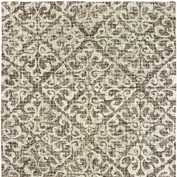Homeroots 5' Brown Floral Wool Hand Tufted Area Rug – Elevate Your Space With Style And Sophistication 8' X 10' Wool 576240