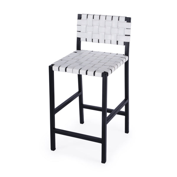 Butler Specialty Bromley Iron And Leather Counter Stool - Rustic Charm And Versatile Style For Any Space White Iron,Leather 5762411-butler