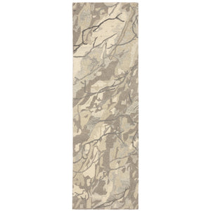 HomeRoots 4' Timeless Beige and Ivory Abstract Hand-Tufted Wool Area Rug for Elegant Home Decor Style 8' Runner 576246