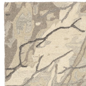 Homeroots 4' Beige Abstract Hand-tufted Wool Area Rug - Elevate Your Living Space With Style And Warmth 8' Runner Wool 576246