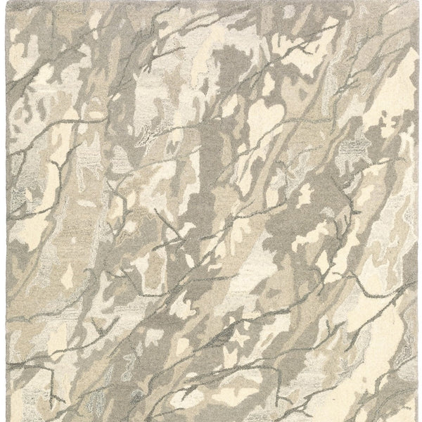 Homeroots 4' Beige Abstract Hand-tufted Wool Area Rug - Elevate Your Living Space With Style And Warmth 8' X 10' Wool 576247