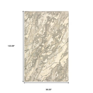 Homeroots 4' Beige Abstract Hand-tufted Wool Area Rug - Elevate Your Living Space With Style And Warmth 8' X 10' Wool 576247