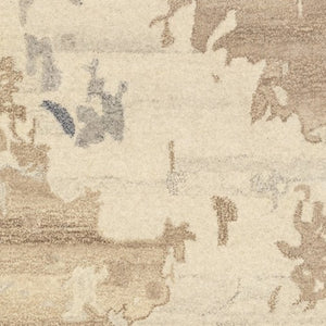 Homeroots 4' Enhance Your Living Space With A Beige And Charcoal Abstract Hand-tufted Wool Area Rug 8' Runner Wool 576248