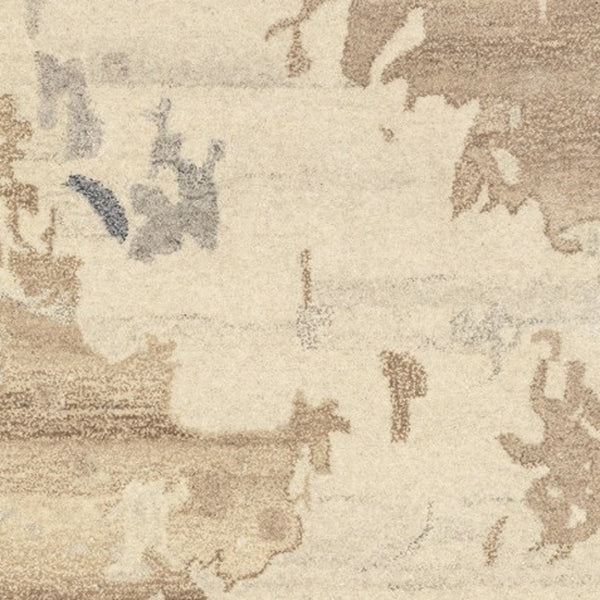 Homeroots 4' Enhance Your Living Space With A Beige And Charcoal Abstract Hand-tufted Wool Area Rug 8' Runner Wool 576248