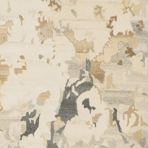 Homeroots 4' Enhance Your Living Space With A Beige And Charcoal Abstract Hand-tufted Wool Area Rug 8' X 10' Wool 576249