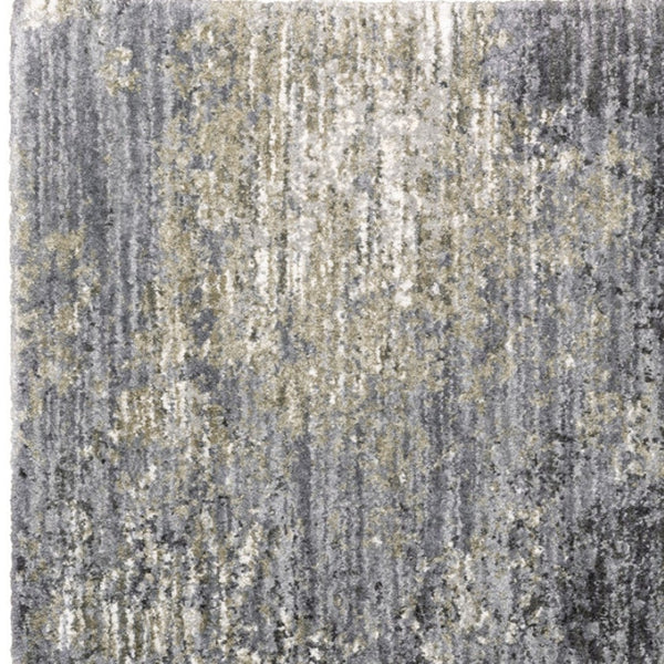 Homeroots 4' Cozy Gray Abstract Shag Area Rug - Soft, Stain-resistant Design Perfect For Modern Homes 5' X 8' Polyester 576250