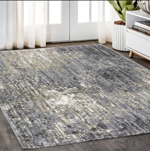 Homeroots 4' Cozy Gray Abstract Shag Area Rug - Soft, Stain-resistant Design Perfect For Modern Homes 5' X 8' Polyester 576250
