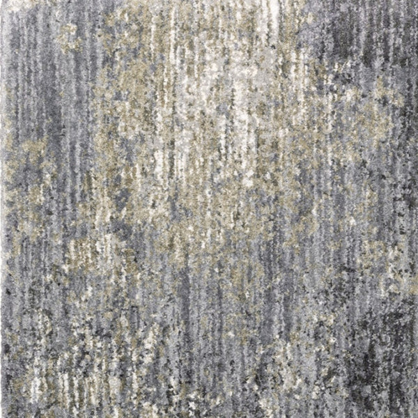 Homeroots 4' Cozy Gray Abstract Shag Area Rug - Soft, Stain-resistant Design Perfect For Modern Homes 7' X 10' Polyester 576251