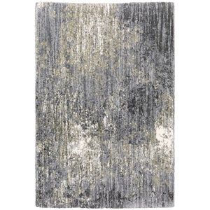 HomeRoots 4' Gray and Ivory Abstract Shag Area Rug - Plush Comfort and Modern Style for Any Room Decor 7' X 10' 576251