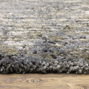 Homeroots 4' Cozy Gray Abstract Shag Area Rug - Soft, Stain-resistant Design Perfect For Modern Homes 7' X 10' Polyester 576251