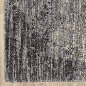 Homeroots 4' Cozy Gray Abstract Shag Area Rug - Soft, Stain-resistant Design Perfect For Modern Homes 7' X 10' Polyester 576251