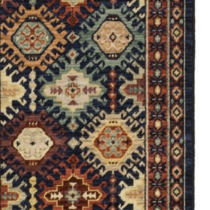 Homeroots 2' Navy Blue Oriental Area Rug With Elegant Fringe – Perfect For Adding Style And Warmth To Any Room 12' Runner Wool Blend 576252