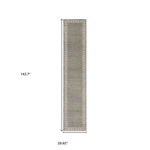 Homeroots 2' Blue Oriental Area Rug – Elegant Power Loom Design, Stain Resistant, Perfect For Pet-friendly Spaces 12' Runner Polypropylene 576258