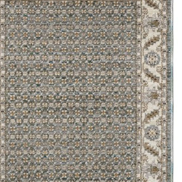 Homeroots 2' Blue Oriental Area Rug – Elegant Power Loom Design, Stain Resistant, Perfect For Pet-friendly Spaces 12' Runner Polypropylene 576258
