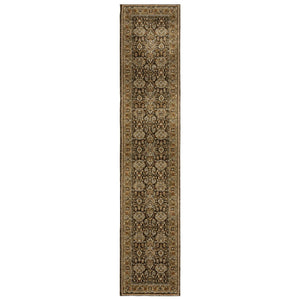HomeRoots 3' Luxurious Brown and Gold Oriental Area Rug – Classic Design, Durable, Stain-Resistant Style for Home 12' Runner 576260