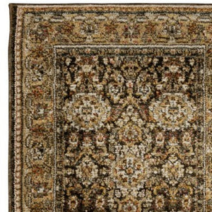 Homeroots 2' Brown Oriental Area Rug - Elegant Design, Stain Resistant, Perfect For Homes With Kids And Pets 12' Runner Polypropylene 576260