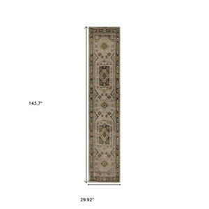 Homeroots 2' Stunning Blue Tribal Area Rug - Stain Resistant, Perfect For Kids And Pets, Adds Warmth To Any Space 12' Runner Polypropylene 576262