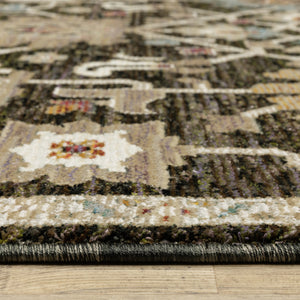 Homeroots 2' Elegant Brown Oriental Area Rug - Stain Resistant, Soft Texture, Perfect For Homes With Kids & Pets 7' X 10' Polypropylene 576266