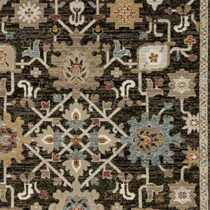 Homeroots 2' Elegant Brown Oriental Area Rug - Stain Resistant, Soft Texture, Perfect For Homes With Kids & Pets 7' X 10' Polypropylene 576266