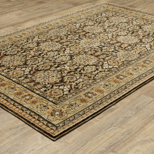Homeroots 2' Brown Oriental Area Rug - Elegant Design, Stain Resistant, Perfect For Homes With Kids And Pets 7' X 10' Polypropylene 576272