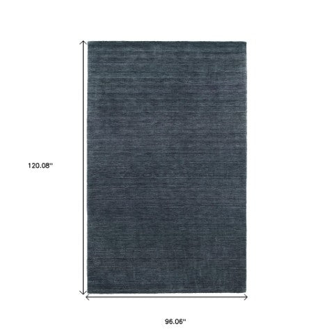 Homeroots 5' Navy Blue Wool Hand Tufted Area Rug - Elevate Your Space With Style, Comfort, And Versatility! 8' X 10' Wool 576282