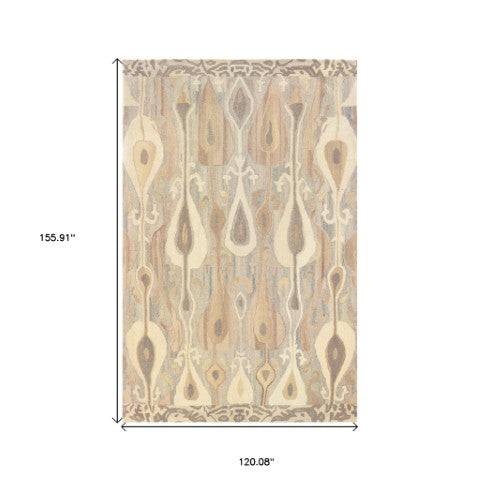 Homeroots 4' Gray Wool Abstract Hand Tufted Area Rug - Elevate Your Space With Stylish Neutral Elegance 10' X 13' Wool 576287