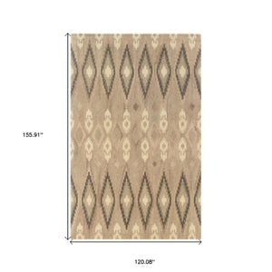 Homeroots 4' Beige Wool Abstract Hand-tufted Area Rug - Stylish, Artistic Design Perfect For Any Home Decor 10' X 13' Wool 576288