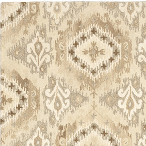 Homeroots 4' Abstract Beige And Ivory Hand-tufted Wool Area Rug - Stylish Design For Cozy Home Décor 10' X 13' Wool 576289