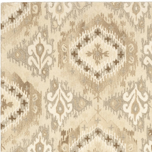 Homeroots 4' Abstract Beige And Ivory Hand-tufted Wool Area Rug - Stylish Design For Cozy Home Décor 10' X 13' Wool 576289