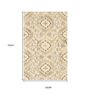 Homeroots 4' Abstract Beige And Ivory Hand-tufted Wool Area Rug - Stylish Design For Cozy Home Décor 10' X 13' Wool 576289