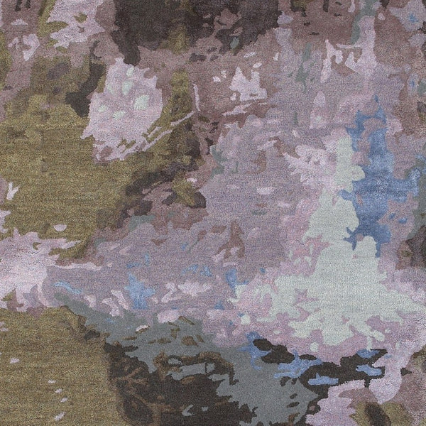 Homeroots 4' Abstract Hand-tufted Area Rug In Blue And Purple – Elevate Your Space With Stylish Comfort 10' X 13' Wool Blend 576290