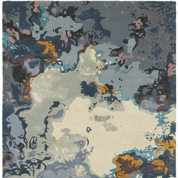 Homeroots 4' Abstract Blue Hand-tufted Area Rug - Elevate Your Living Space With Stylish Sophistication 10' X 13' Wool Blend 576291