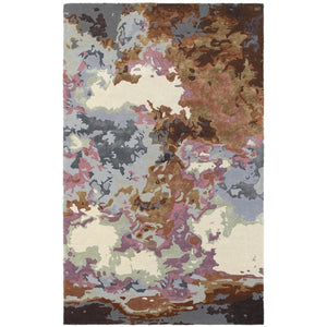 HomeRoots 8' Abstract Hand-Tufted Runner Rug in Blue and Brown - Elevate Your Space with Modern Elegance! 10' X 13' 576293