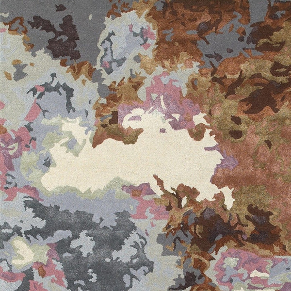HomeRoots 8' Abstract Hand-Tufted Runner Rug in Blue and Brown - Elevate Your Space with Modern Elegance! 10' X 13' 576293