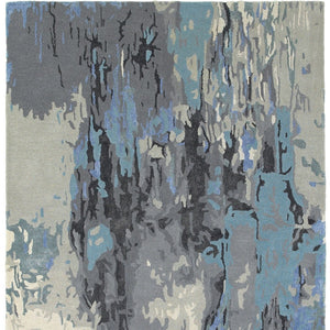 Homeroots 4' Inviting Blue Abstract Hand-tufted Area Rug For Stylish Living Spaces - Enhance Your Home Decor 10' X 13' Wool Blend 576294