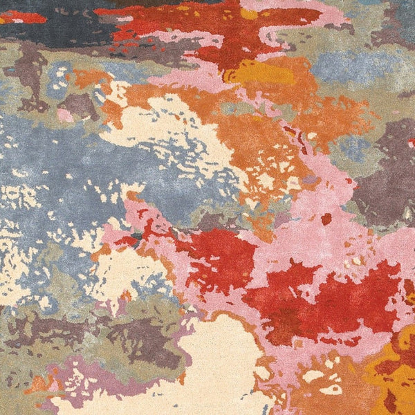 Homeroots 4' Hand Tufted Abstract Area Rug In Pink, Orange, And Blue – Elevate Your Space With Style! 10' X 13' Wool Blend 576296