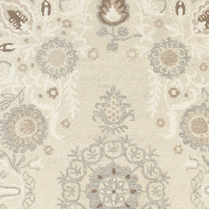 Homeroots 4' Sand Wool Floral Hand Tufted Area Rug - Elevate Your Living Space With Elegant Design And Comfort 10' X 13' Wool 576297