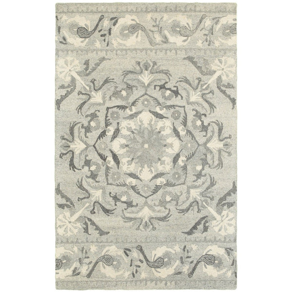 HomeRoots 4' Hand-Tufted Ivory Wool Floral Area Rug - Elegant Design for Timeless Home Décor & Comfort 10' X 13' 576298