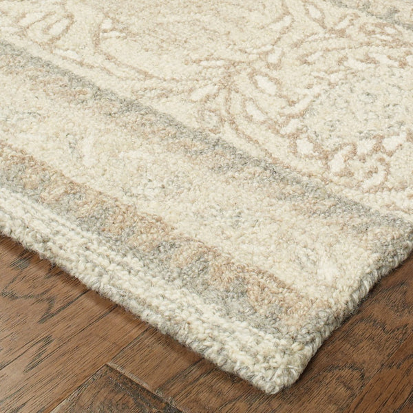 Homeroots 4' Elegant Hand-tufted Wool Floral Area Rug In Ash Gray - Perfect For Enhancing Your Living Space 10' X 13' Wool 576299