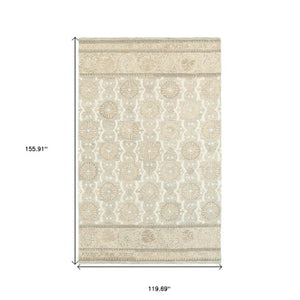 Homeroots 4' Elegant Hand-tufted Wool Floral Area Rug In Ash Gray - Perfect For Enhancing Your Living Space 10' X 13' Wool 576299