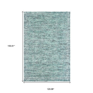 Homeroots 5' Hand Tufted Area Rug In Blue And Teal - Enhance Your Space With Comfort And Style Today! 10' X 13' Wool Blend 576303